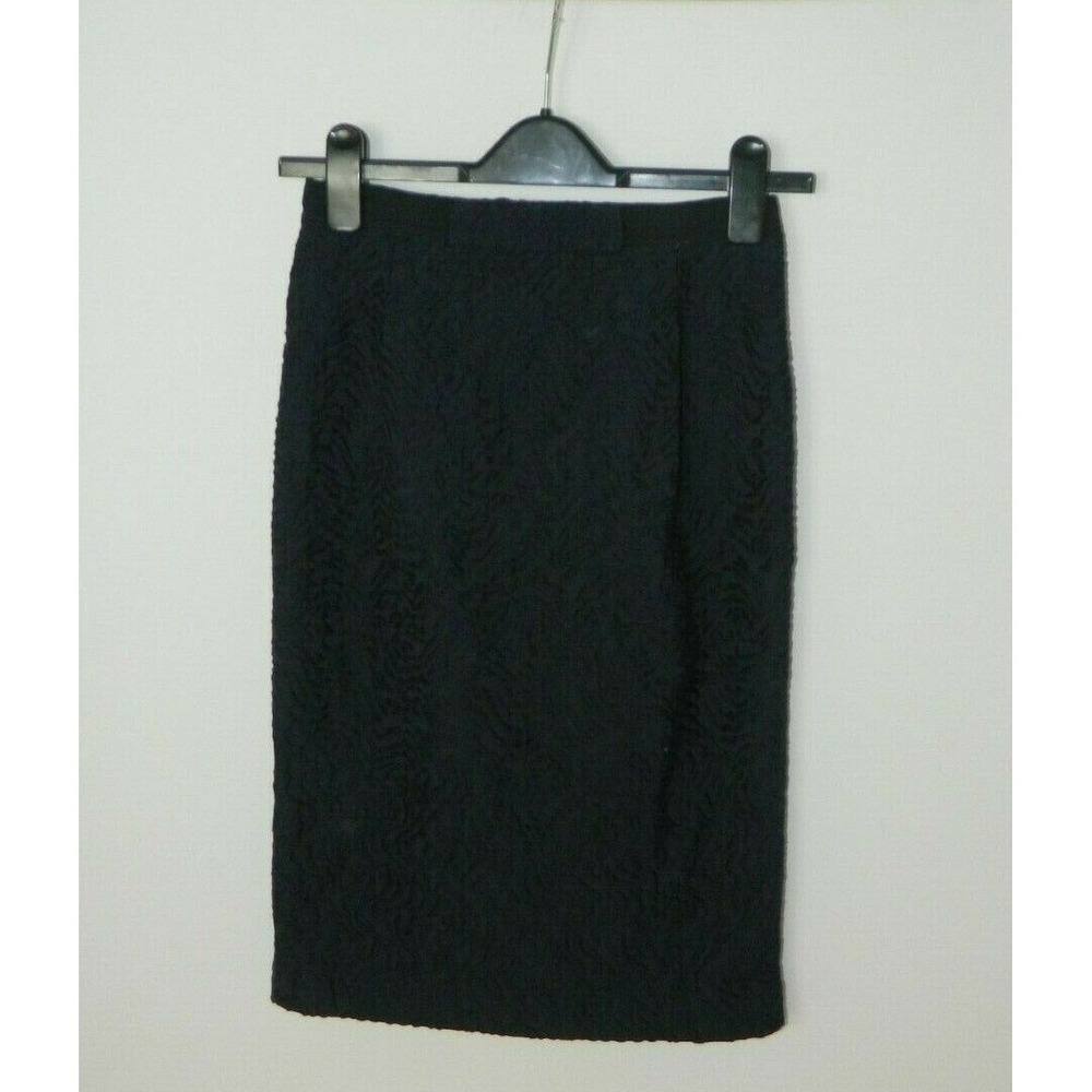 Jigsaw Skirt Size 6 Navy Blue Textured Pencil Skirt